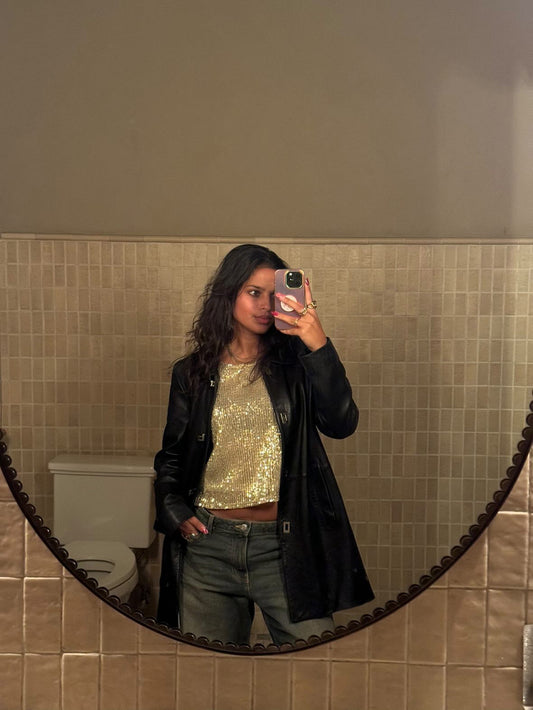 Ella D’Souza Shows the Versatility of Our Gina Sequin Set