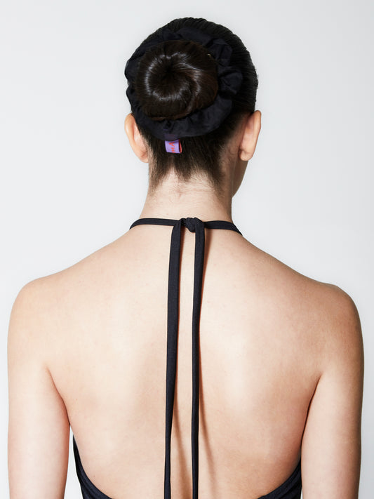 Pure Silk Organza Black Scrunchie - NthemALL