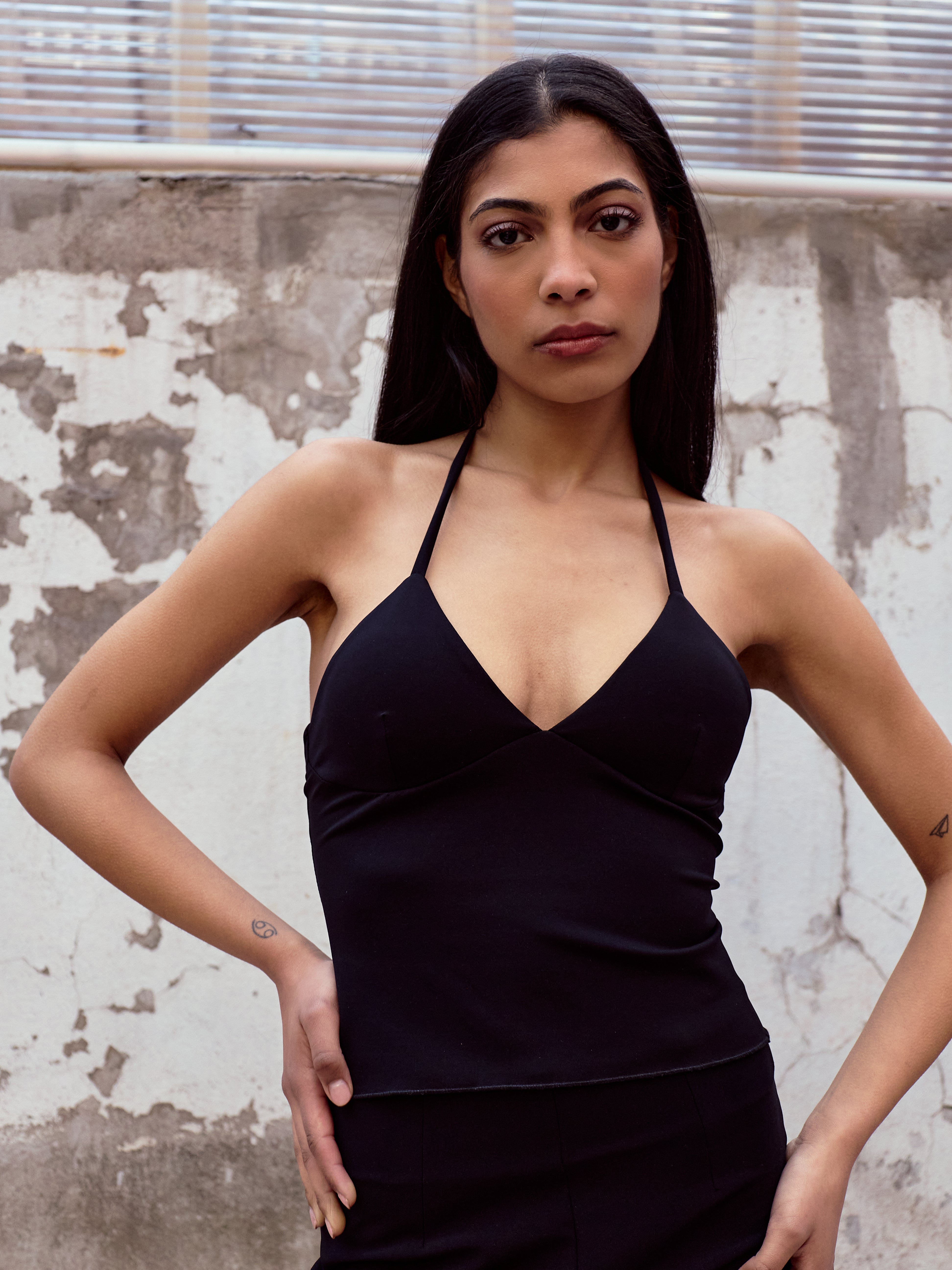 Luna Knit Top Black – Sleeveless Halter & Matching Set | NthemALL