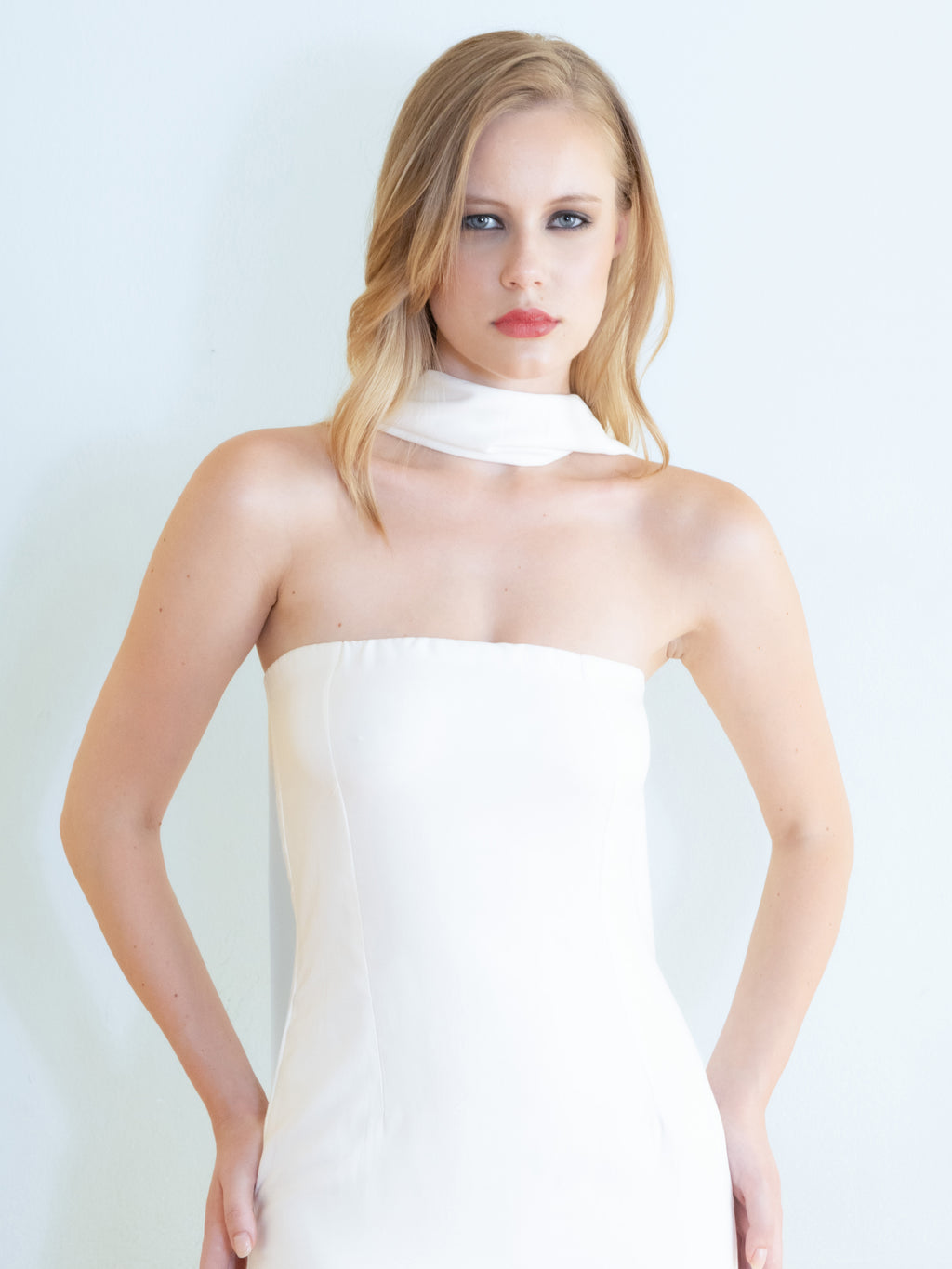 Long White Viscose Stole