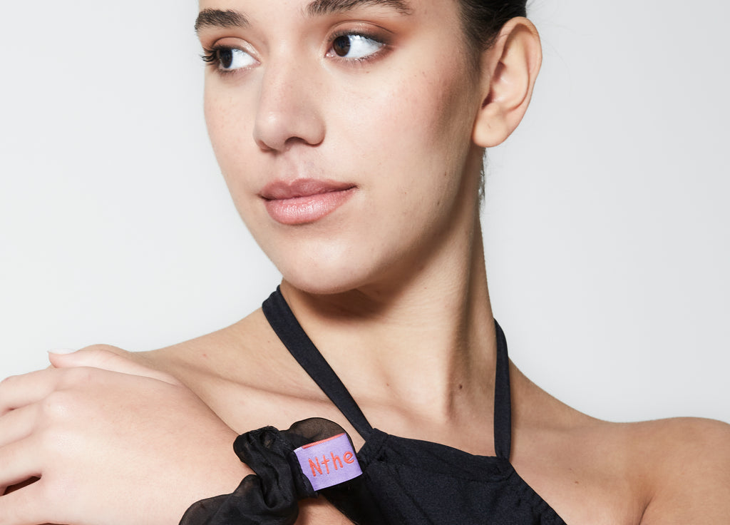 Silk Organza Black Scrunchie - NthemALL