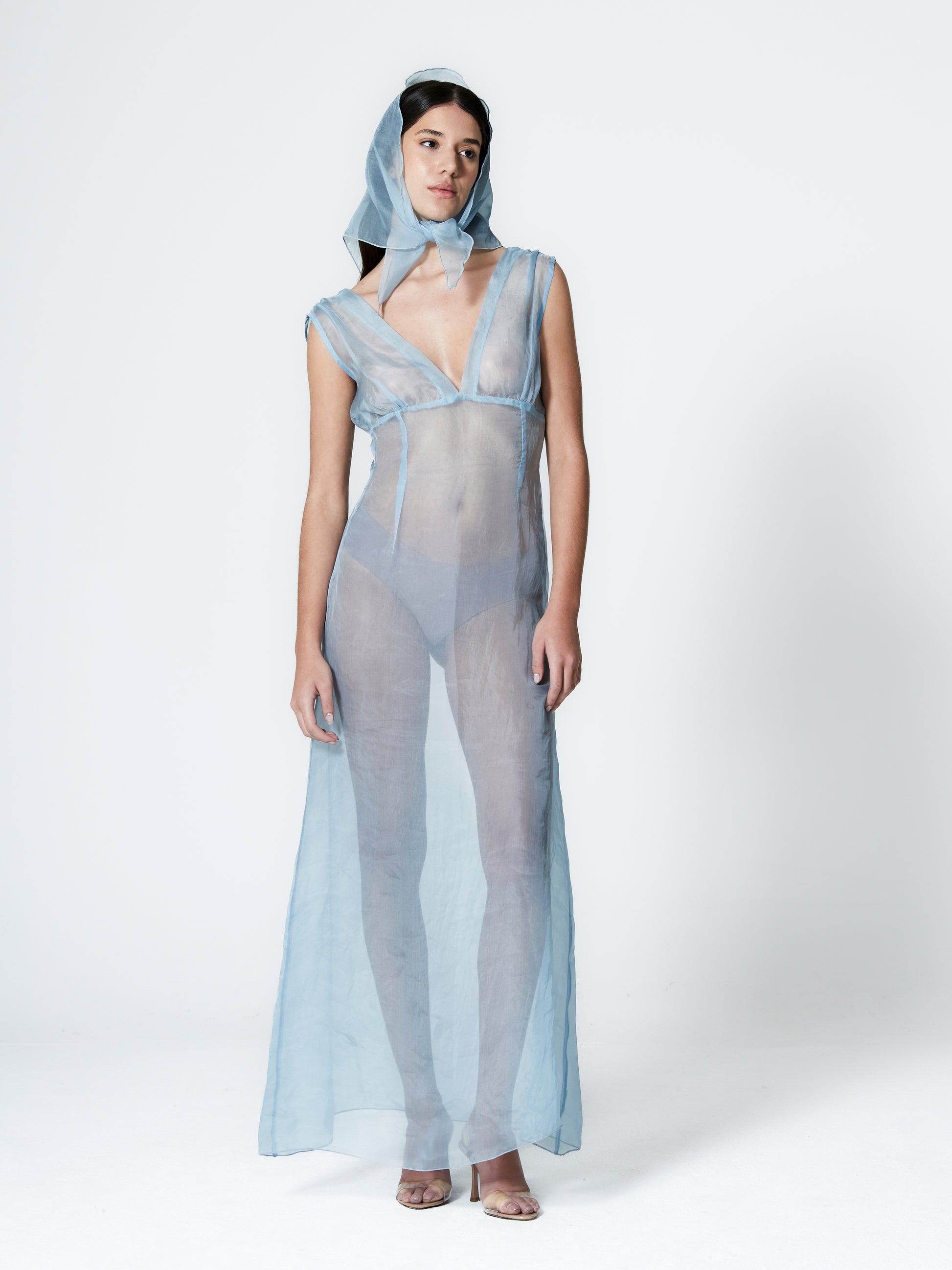 Silk Organza Light Blue Scarf - NthemALL