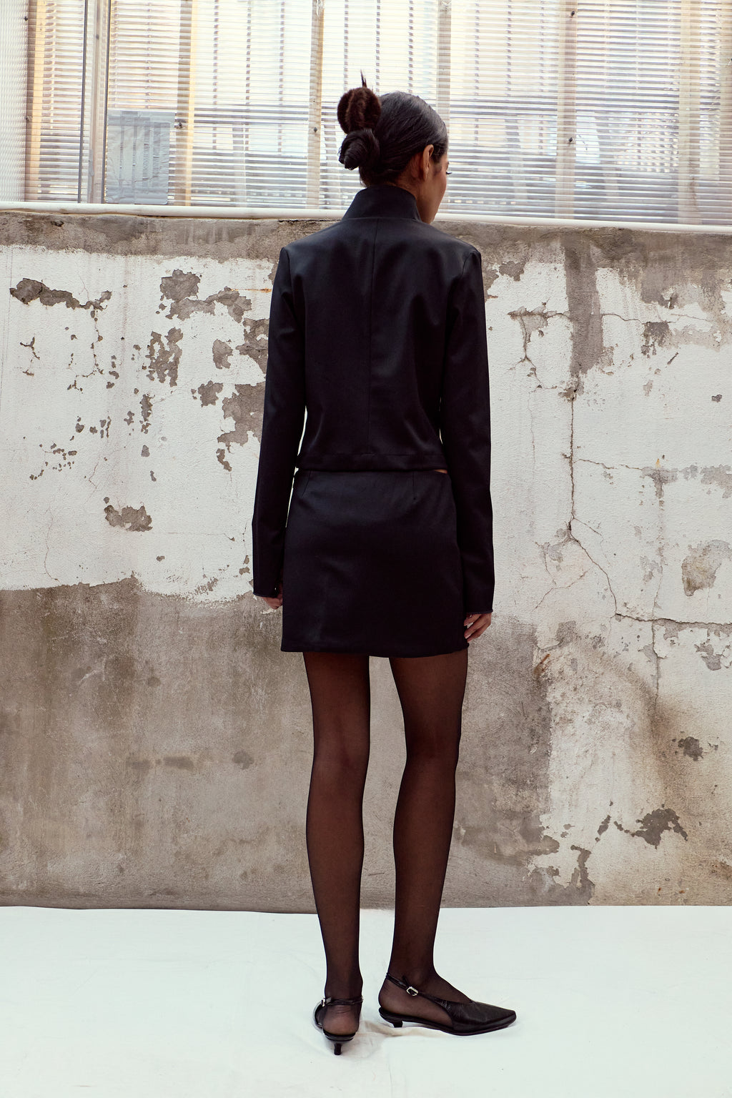 Tailored Wool Mini Skirt