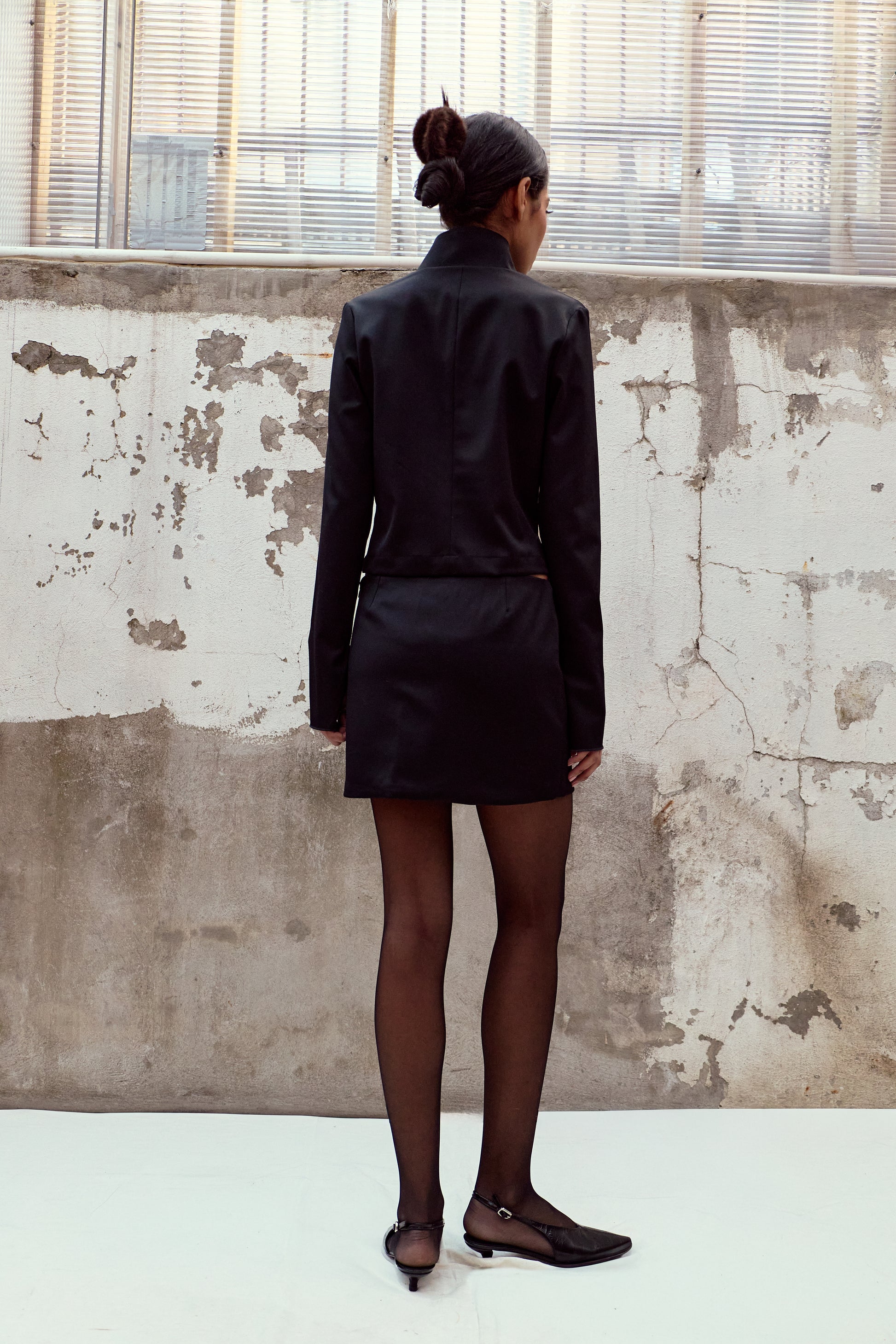 Tailored Wool Mini Skirt