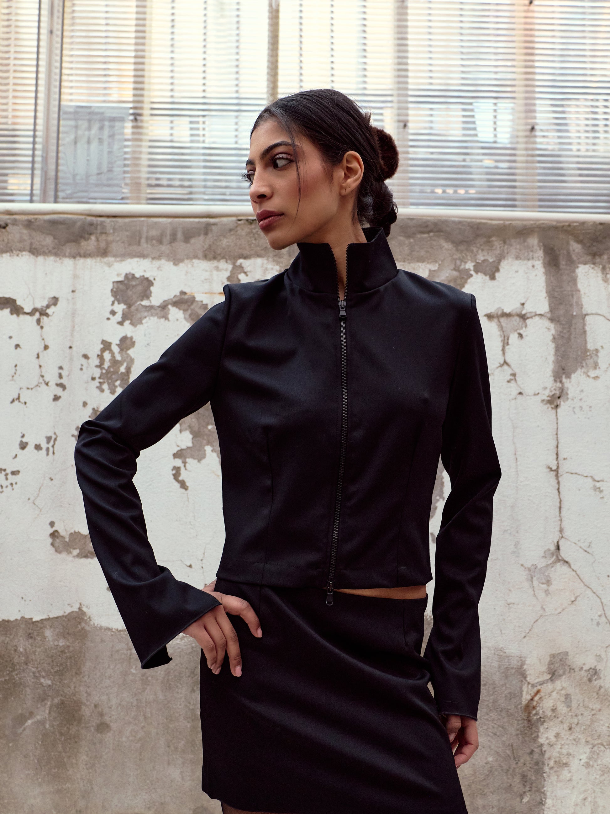 Tailored Wool Mini Skirt