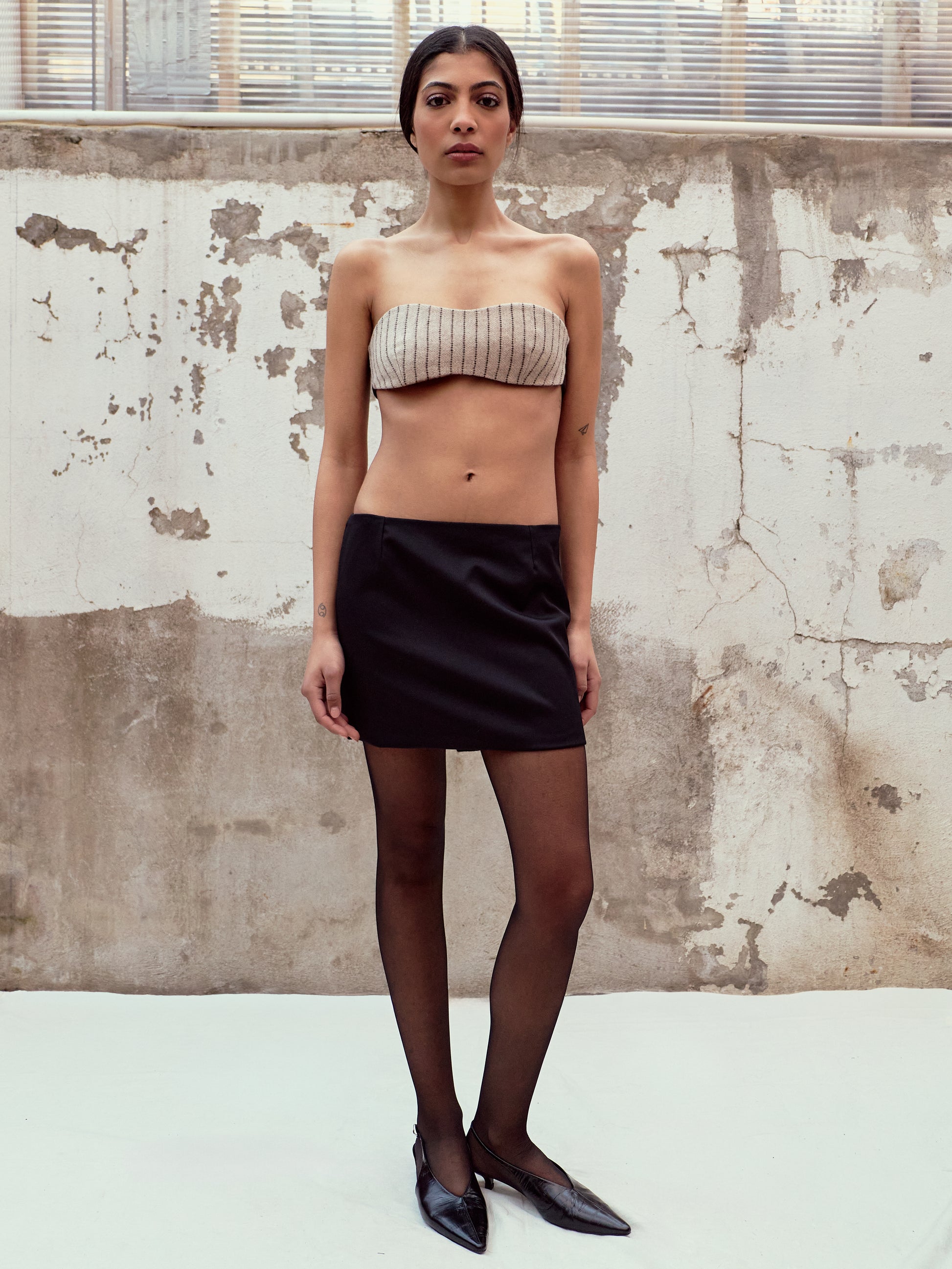 Tailored Wool Mini Skirt